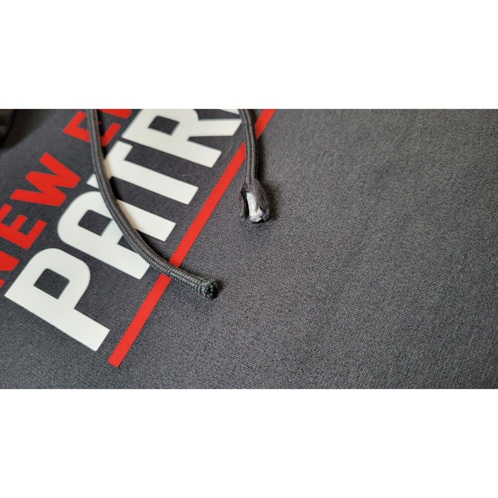 Nike Men's L New England Patriots Therma-FIT Pullover Hoodie Grey Split Logo - Picture 8 of 9